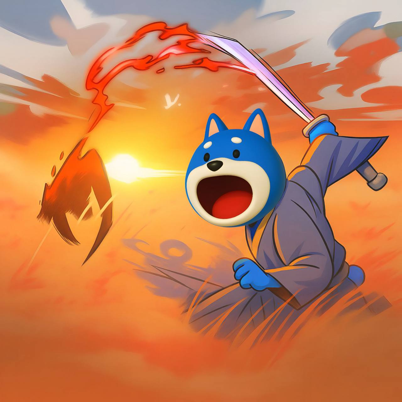 Ponk Warrior with Flaming Sword